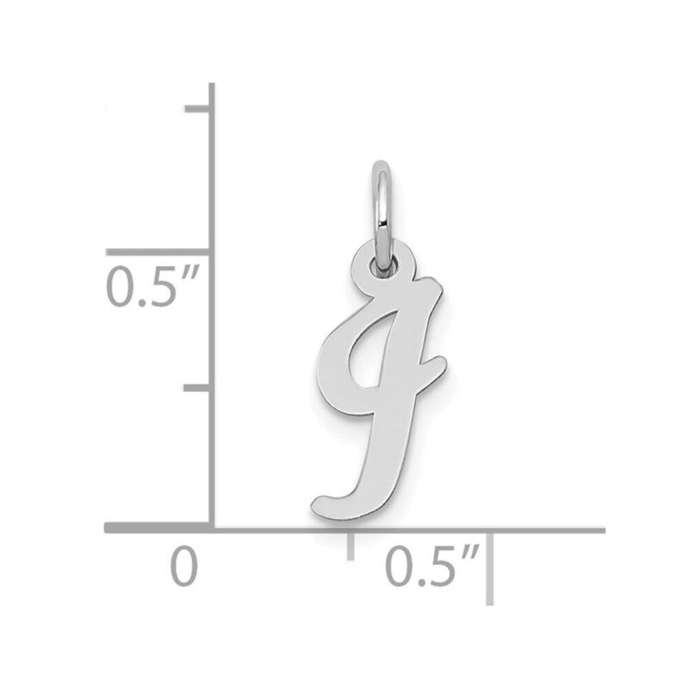 10k White Gold Small Script Initial I Charm - image 2